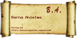 Barna Anzelma névjegykártya